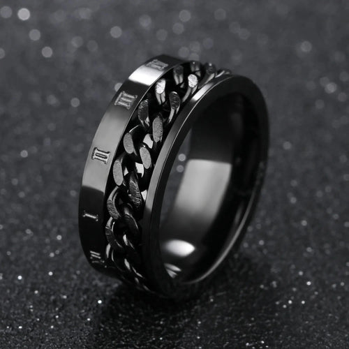 Anillo Giratorio Antiestrés para Hombre negro