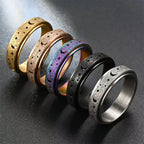 Anillo giratorio con lunas crecientes para hombre