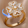 Anillo giratorio de trébol de cuatro hojas 