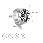 Anillo Rueda de Hécate Strophalos Brujería Wicca plata