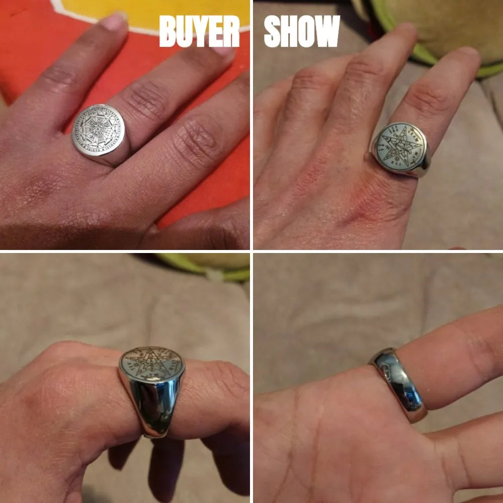 Anillo Rueda de Hécate Strophalos Brujería Wicca plata