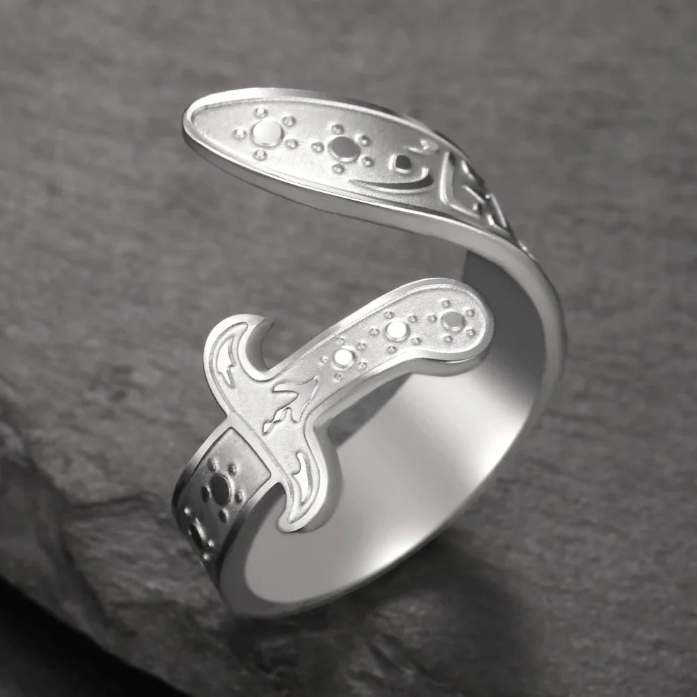 Anillo con espada Ali Zulfiqar símbolo árabe plata