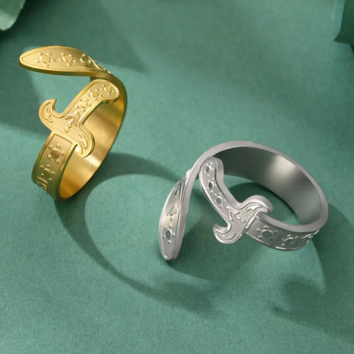 Anillo con espada Ali Zulfiqar símbolo árabe oro