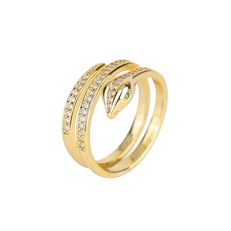 Anillo Serpiente Reptil Mujer oro