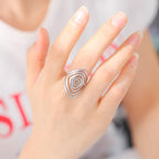Anillo Espiral Geométrico Mujer plata