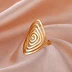 Anillo Espiral Geométrico Mujer oro