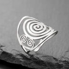 Anillo espiral ancho para mujer plata