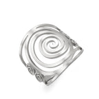 Anillo espiral ancho para mujer plata
