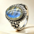 Anillo de estilo antiguo de labradorita