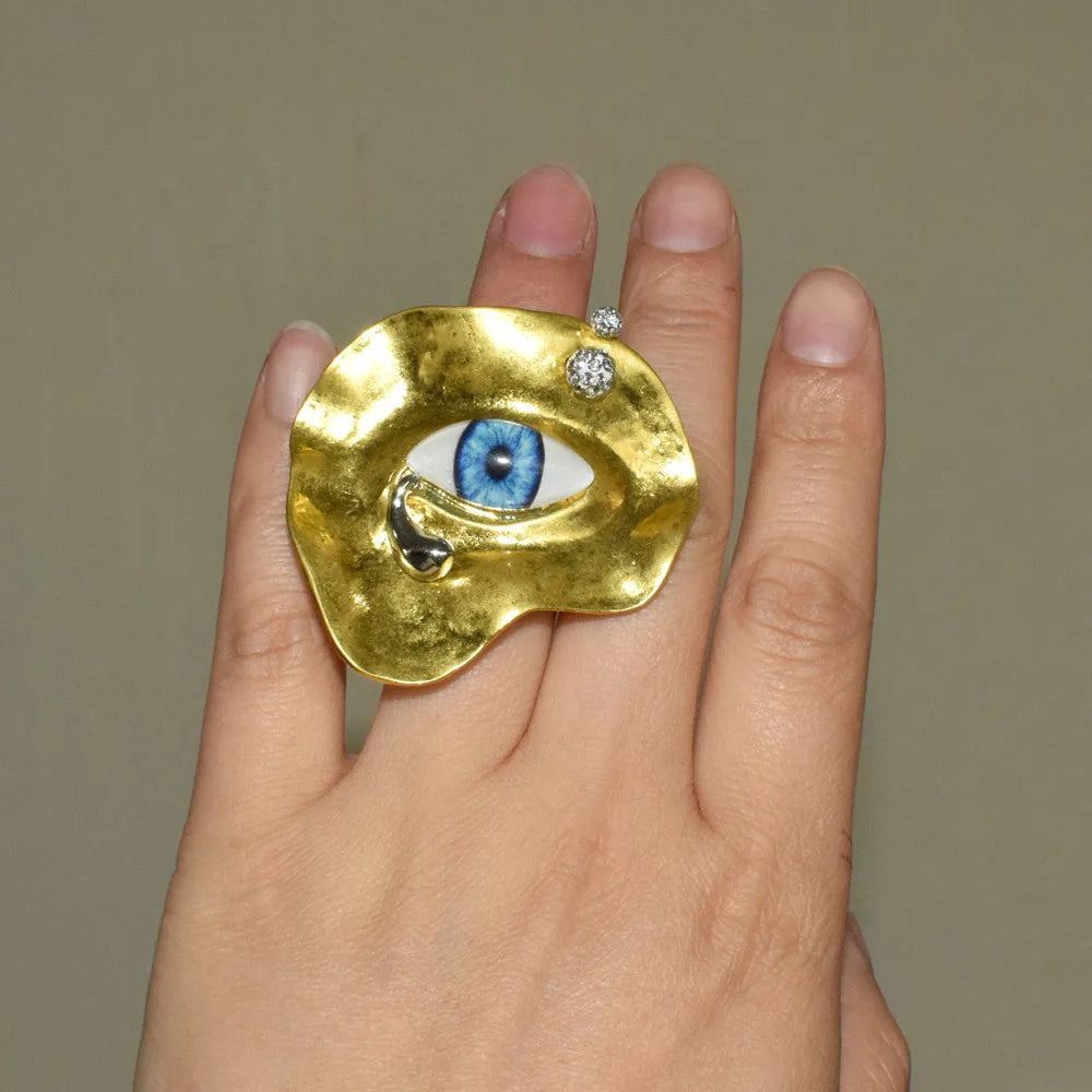 Anillo Estilo Barroco Contra el Mal de Ojo oro