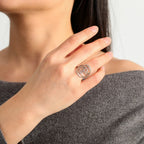Anillo simbólico judío con grabado en hebreo estrella de David y Haï Chai oro