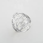 Anillo simbólico judío con grabado en hebreo estrella de David y Haï Chai plata