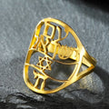 Anillo simbólico judío con grabado en hebreo estrella de David y Haï Chai oro