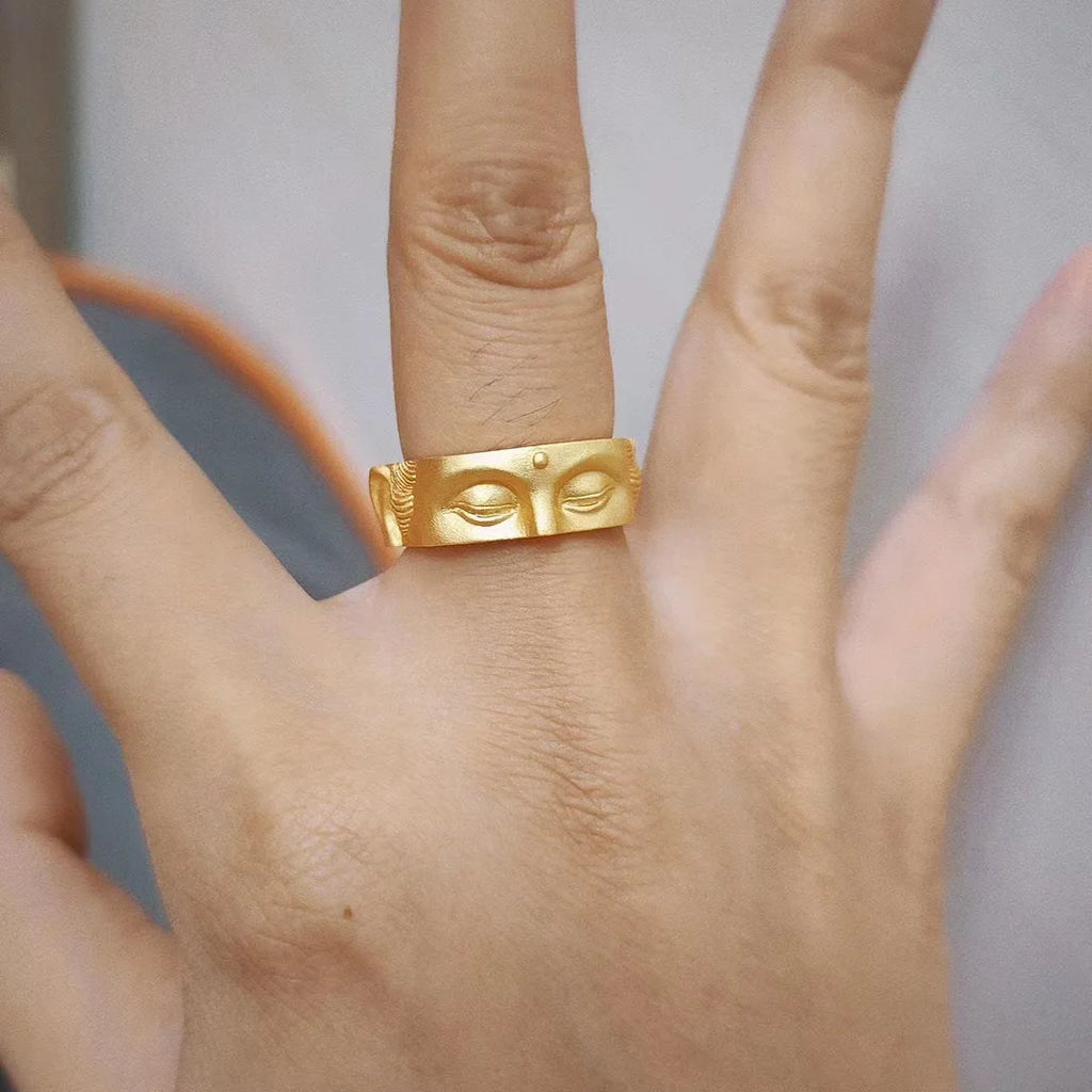 Anillo Cabeza de Buda oro