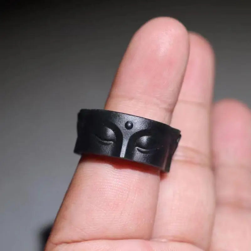 Anillo Cabeza de Buda negro