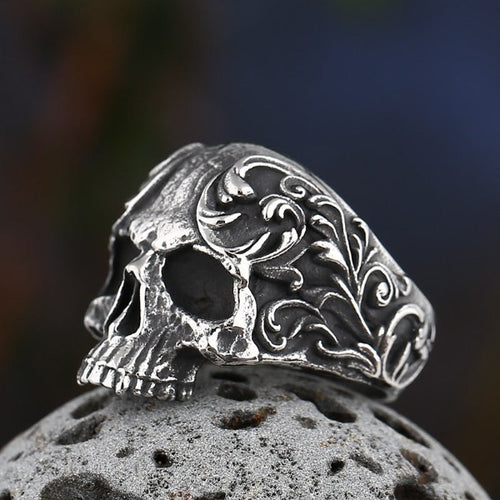 Anillo Cabeza de Calavera de Acero sin corona