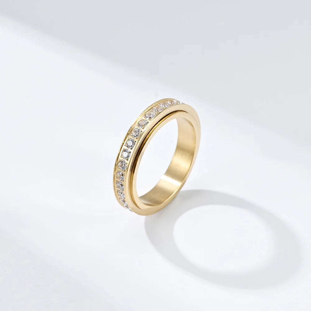 Anillo giratorio antiestrés con circonio 