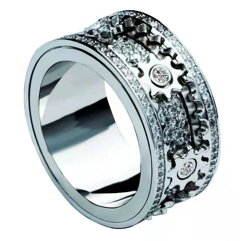 Anillo Giratorio "los Engranajes del Tiempo" Anti-Estrés 