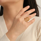 Anillo Vegvisir Brújula Rúnica Vikinga oro 1