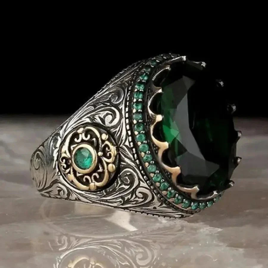 Anillo para hombre o mujer árabe musulmán verde