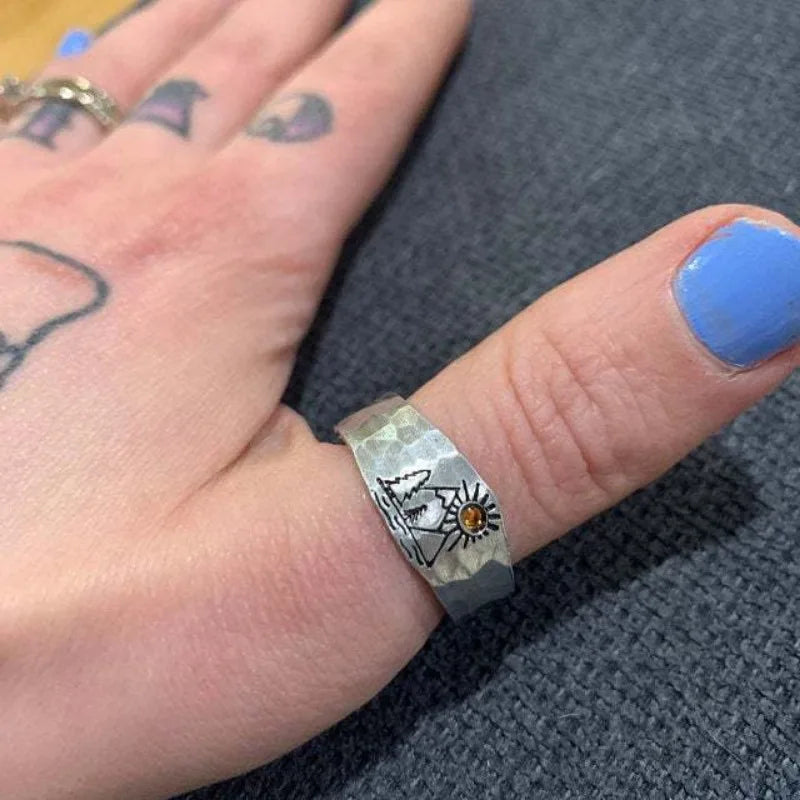 Anillo Vintage Montañas y Sol