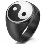 Anillo Yin Yang para Hombre negro