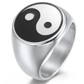Anillo Yin Yang para Hombre plata