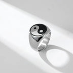 Anillo Yin Yang para Hombre plata