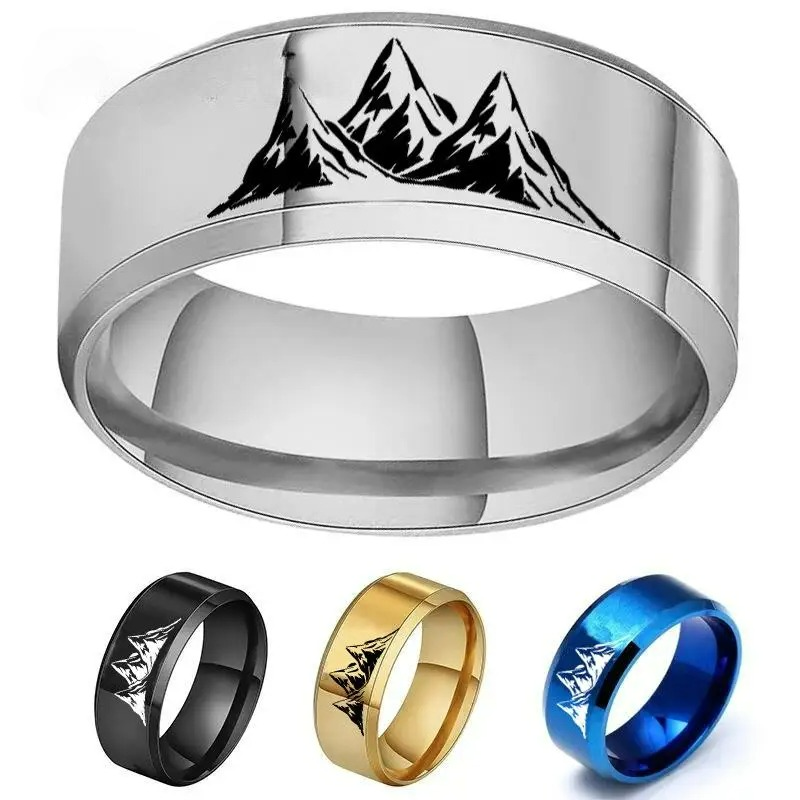 Anillos Coloridos con Montañas plateadas