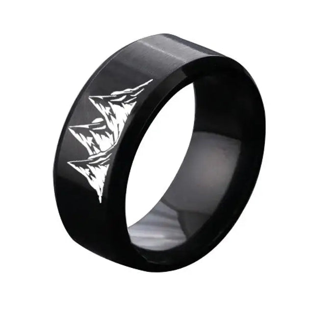 Anillos Coloridos con Montañas negras