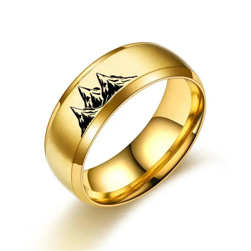 Anillos Coloridos con Montañas doradas