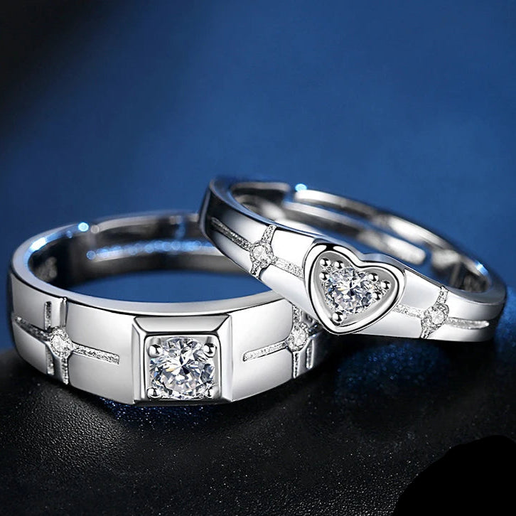 Anillos para parejas Anillo de cristal de circonio para hombre