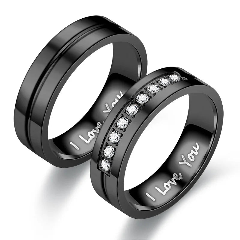 Anillos para Parejas Anillo Love negro