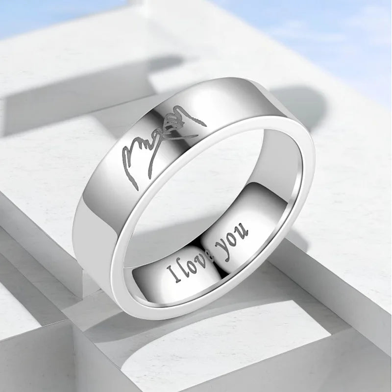 Anillos para Parejas Anillo Love Plata o Negro plata plata