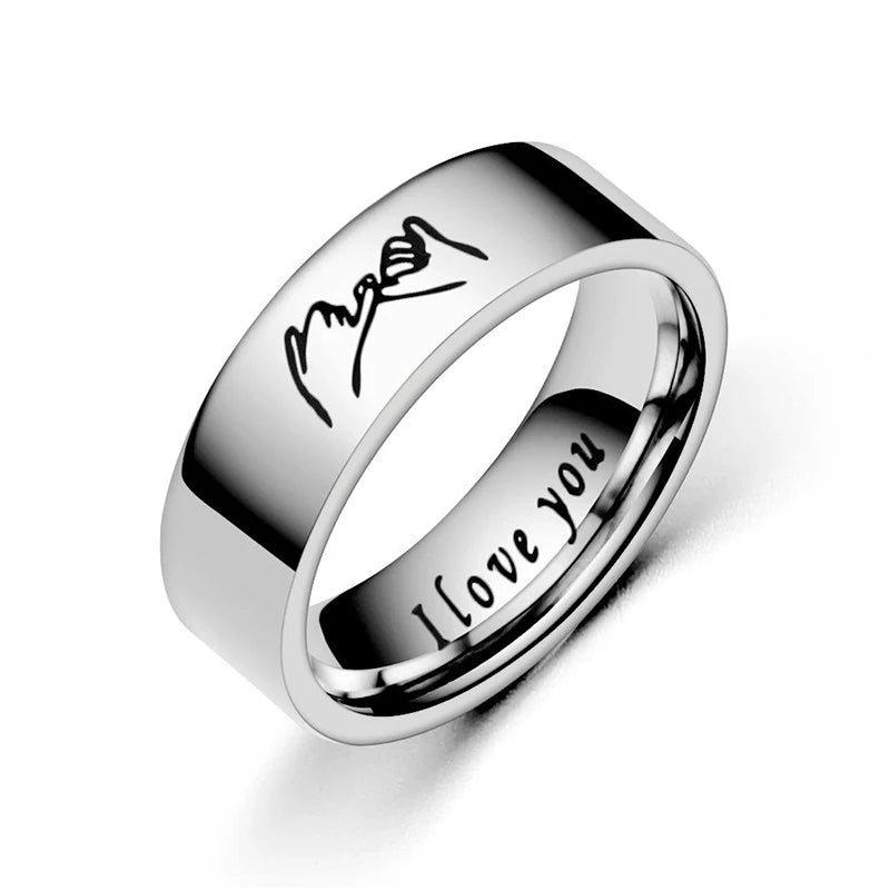 Anillos para Parejas Anillo Love Plata o Negro plata