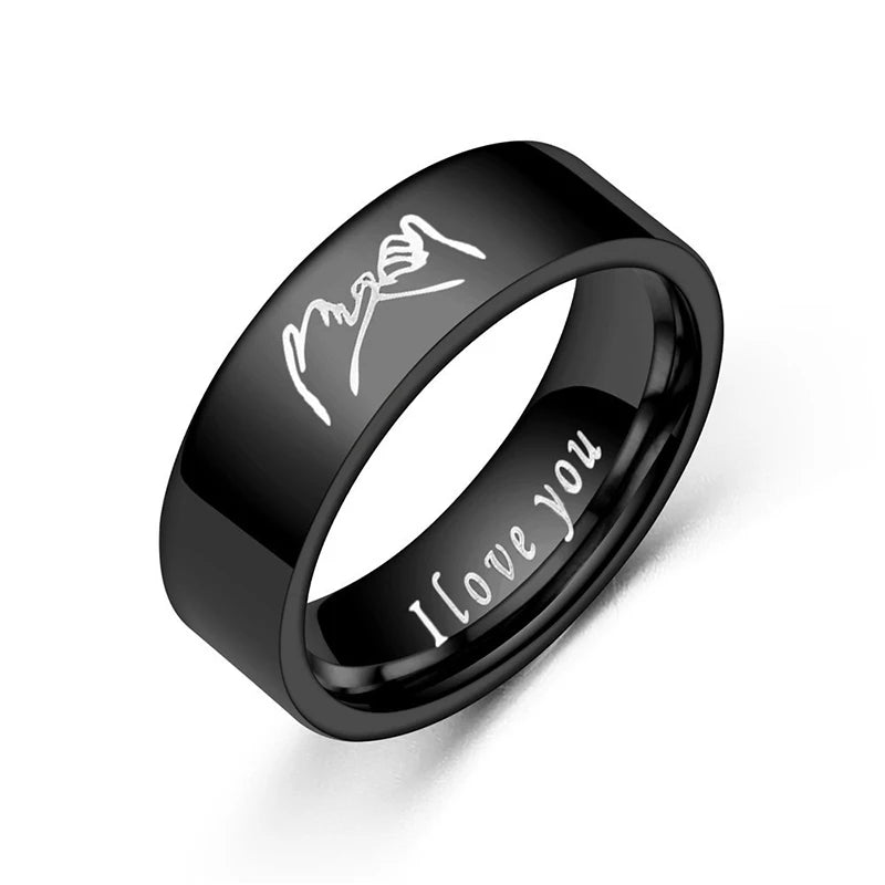 Anillos para Parejas Anillo Love Plata o Negro negro