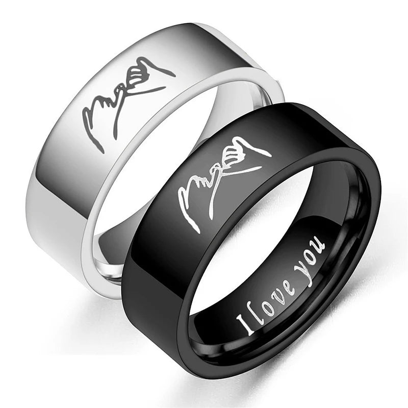 Anillos para Parejas Anillo Love Plata o Negro plata