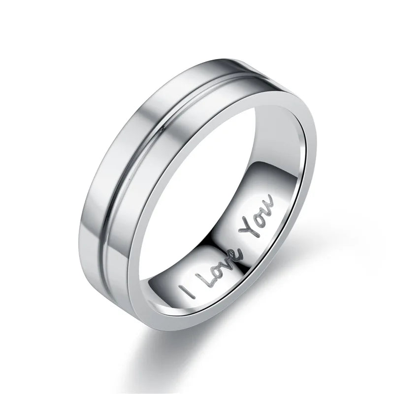 Anillos para Parejas Anillo Love plata sin diamantes