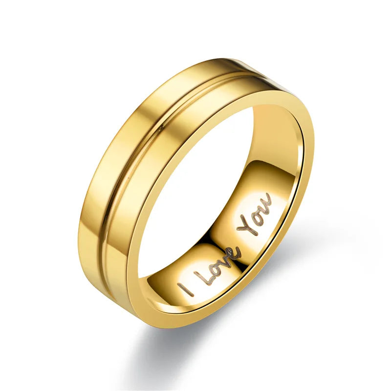 Anillos para Parejas Anillo Love oro sin diamantes