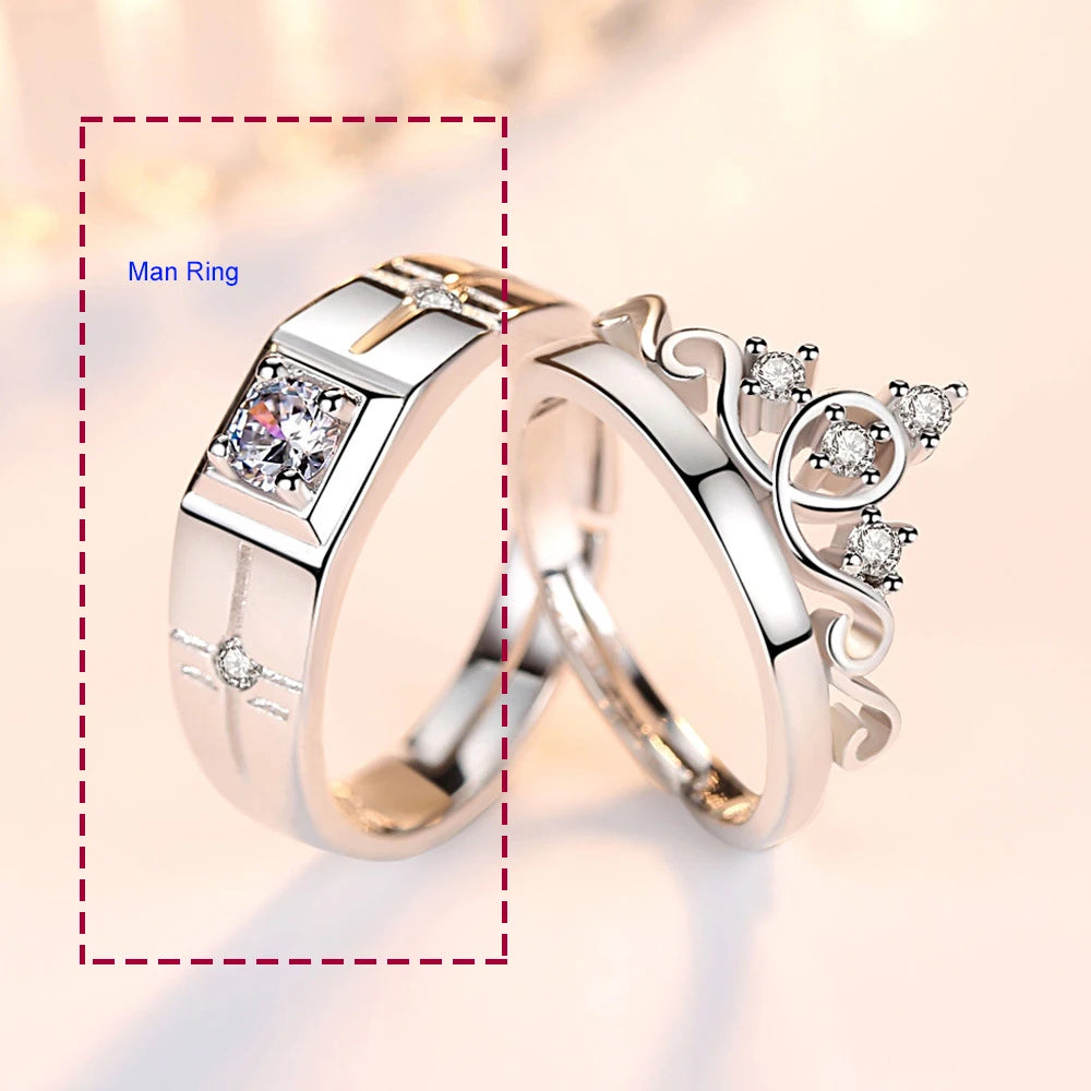 Anillos para Parejas Anillo Reina y Circonio hombre