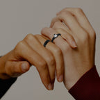 Anillos para Parejas Corazón Anillo Romántico y circonio negro