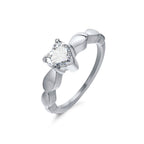 Anillos para Parejas Corazón Anillo Romántico y Circonio plata mujer