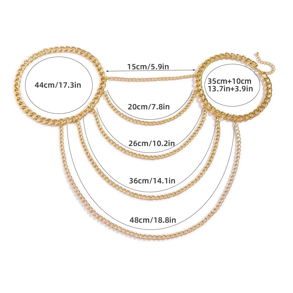 Joya de Hombro Cadena Mujer - Clavícula y Hombro oro