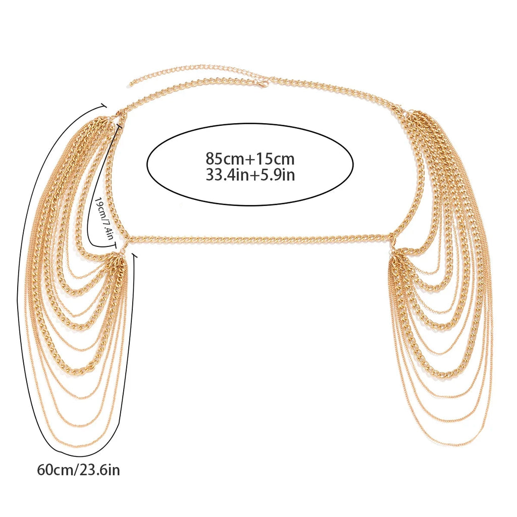 Joya de Hombro Mujer - Clavícula y Cadena de Hombros oro