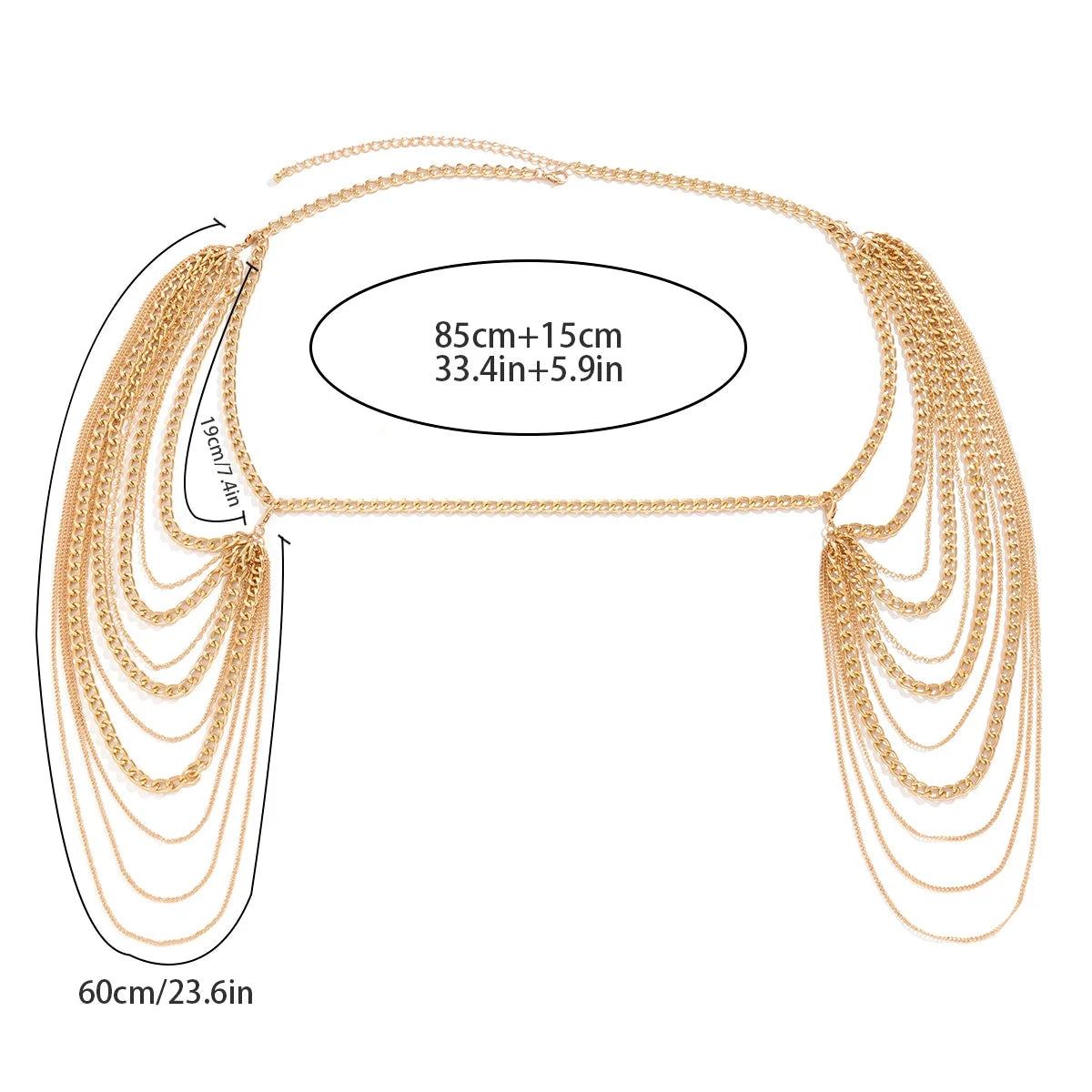 Joya de Hombro Mujer - Clavícula y Cadena de Hombros oro