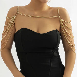 Joya de Hombro Mujer - Clavícula y Cadena de Hombros oro
