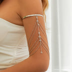 Joya de Bíceps Elegante - Pulsera de Brazo y Adorno de Cadena para Parte Superior del Brazo Mujer plata