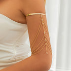 Joya de Bíceps Elegante - Pulsera de Brazo y Adorno de Cadena para Parte Superior del Brazo Mujer oro