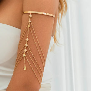 Joya de Bíceps y Brazalete de Brazo para Mujer - Adorno Elegante Cadena de Brazo oro