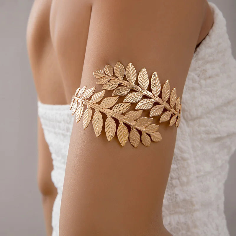 Joya de Bíceps Mujer Laurel - Brazalete de Brazo y Adorno Cadena de Parte Superior del Brazo